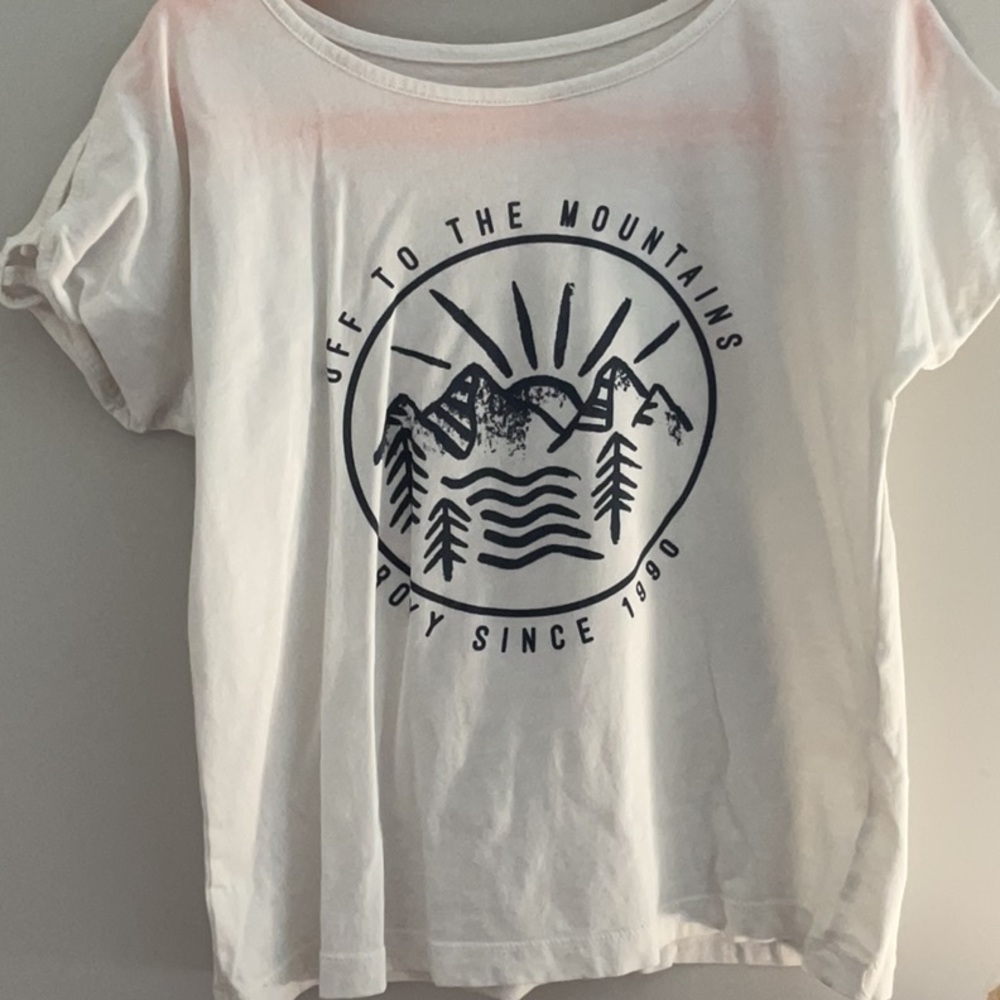 Roxy White Tee with Graphic Design